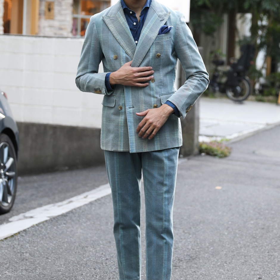 Plaid　ブリーチ加工でチェックが出現するオリジナルデニム