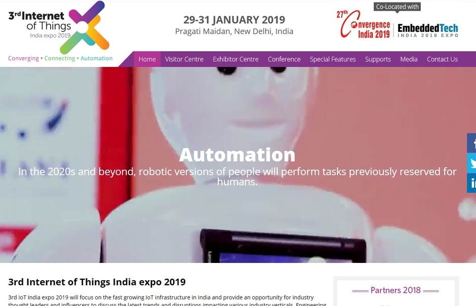 第3回インドモノのインターネット (IoT) エキスポ 2019年