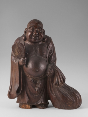 村山琴泉《布袋像》木彫