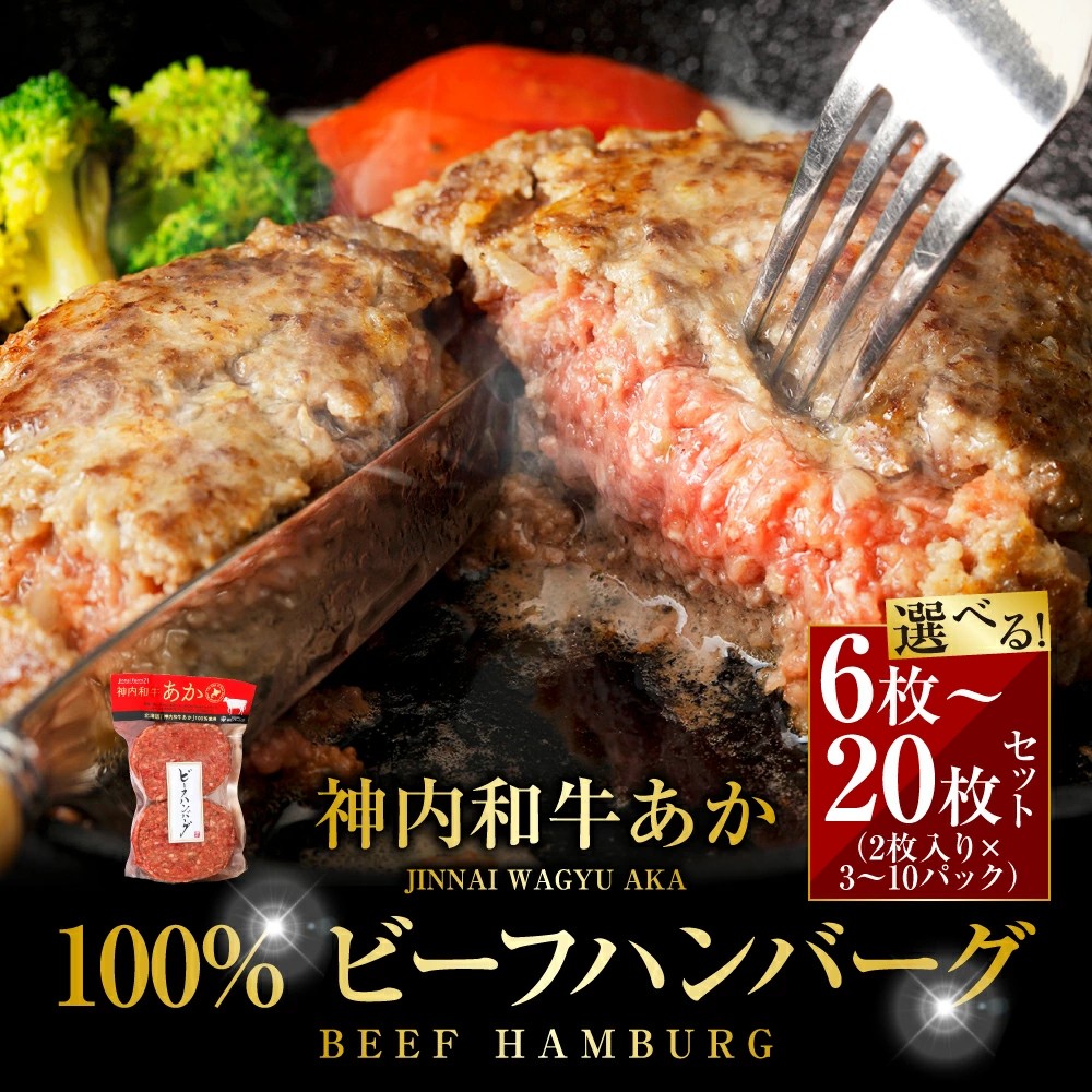 【北海道浦臼町ふるさと納税】神内和牛あか 100%ビーフハンバーグが選べるセットで受付中！赤身の部分を贅沢に使用した特製ハンバーグ