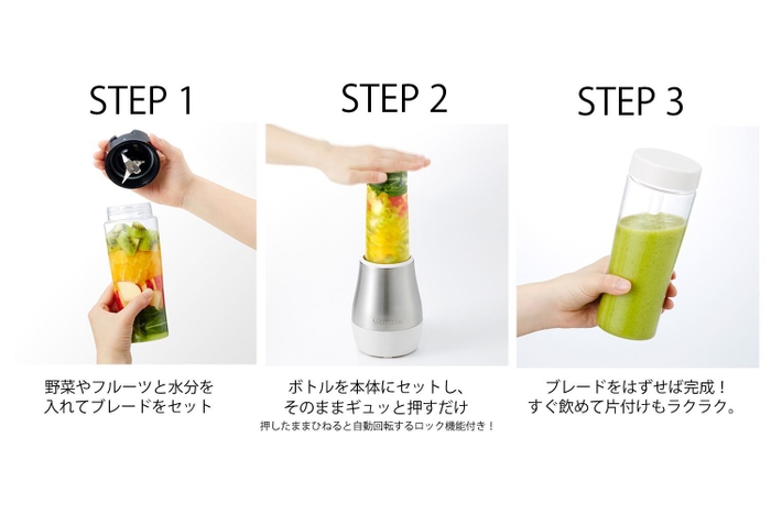 マイボトルブレンダー使い方3STEP