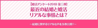 5月2日は『婚活の日』！ “結婚と婚活に関するアンケート2018”の調査結果を公開！ ～現在の婚活トレンドは男女対等化と性格重視！～