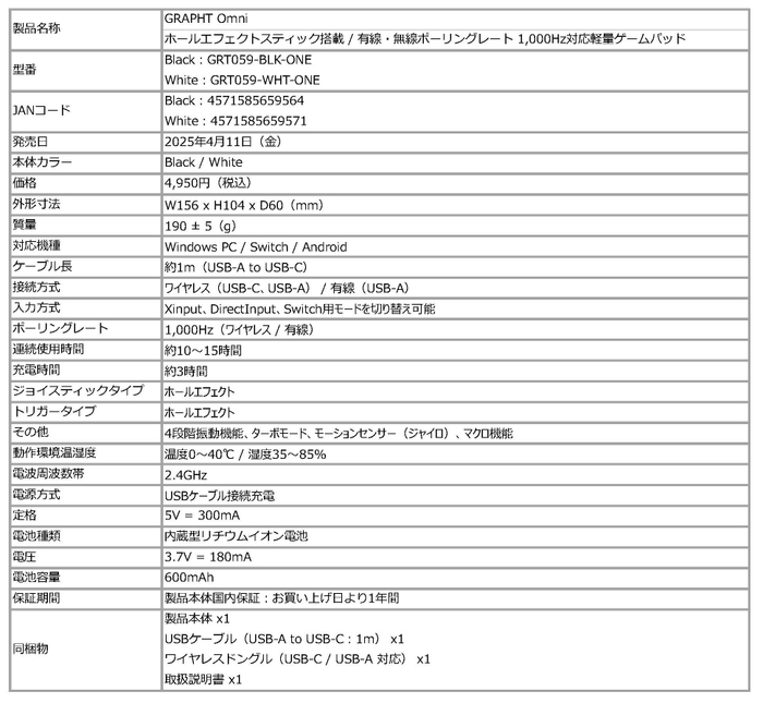 製品情報・仕様