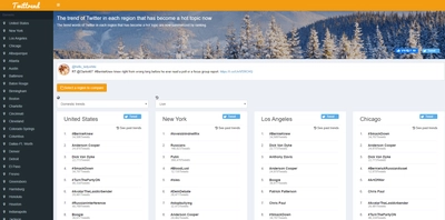 今、話題の各地域のツイッターのトレンドを確認することができる『Twittrend』アメリカ版と韓国版をリリース