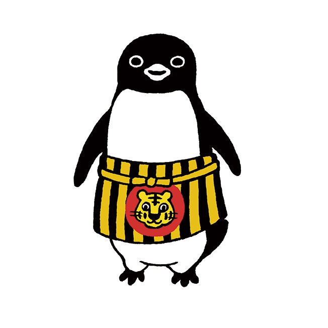 版画「ペンギンとトラのエプロン」23×23cm 33,000円(税込)