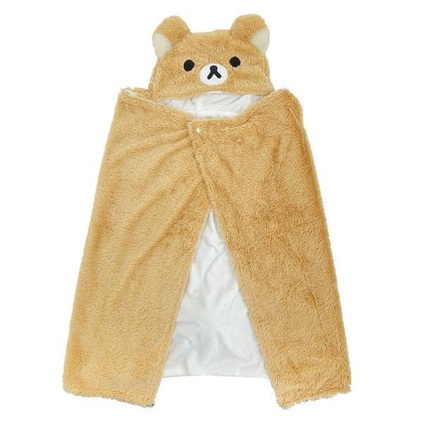 もこもこで癒される～！リラックマになりきるフード付きブランケットで冬ごもり