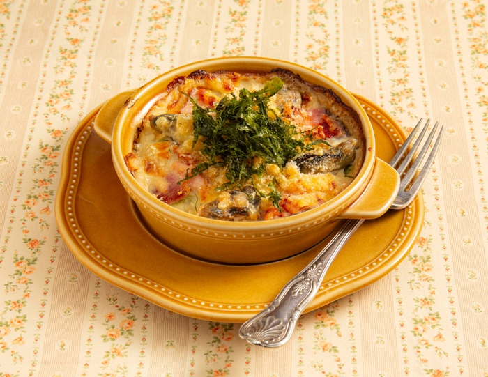 糸島カキとスモークベーコンのドリア 福岡有明海苔の香り