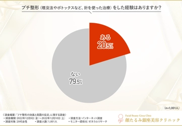 【20代女性のプチ整形経験者は約2割！】経験者の9割以上は施術をして良かったと回答