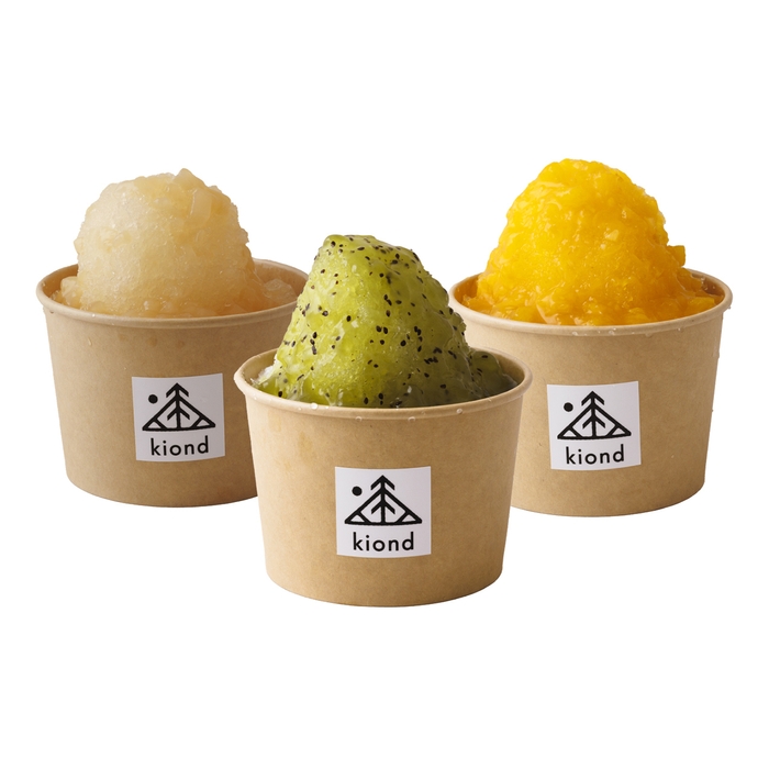 kiond「プレミアムかき氷 白桃/オレンジ/キウイ」