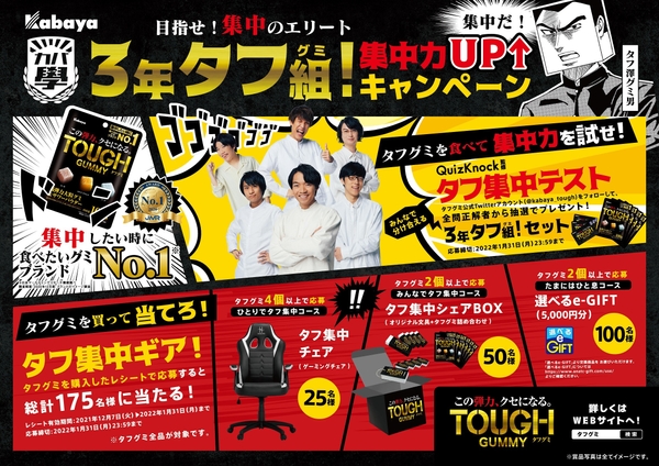 3年タフ組(グミ)！ 集中力UPキャンペーン