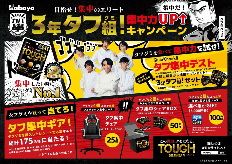 3年タフ組(グミ)！ 集中力UPキャンペーン