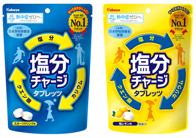 『塩分チャージタブレッツ スポーツドリンク味』 『塩分チャージタブレッツ 塩レモン味』