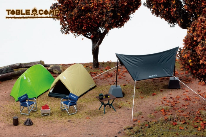 TABLE CAMP 1/43 モンベル キャンプセット ムーンライトテント2型(ライトタン/スプリンググリーン)