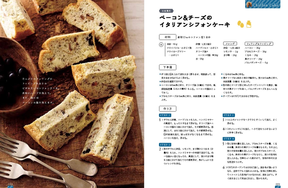 ベーコン&チーズのイタリアンシフォンケーキ