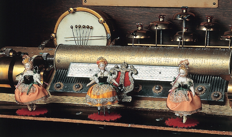 シアター・シリンダー・オルゴール(部分)(シリンダー・オルゴール 1880年頃 スイス製)