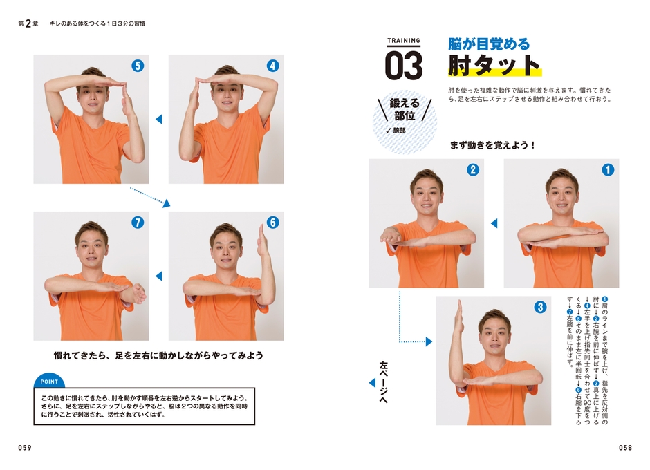 脳の活性化　肘タット