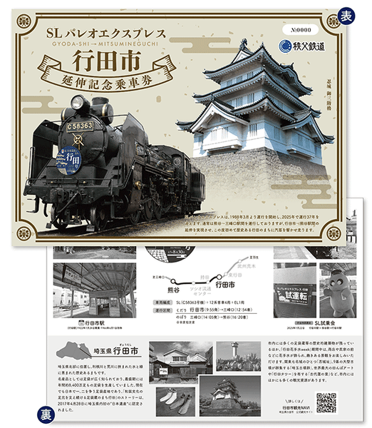 SLパレオエクスプレス行田市延伸記念乗車券 イメージ2