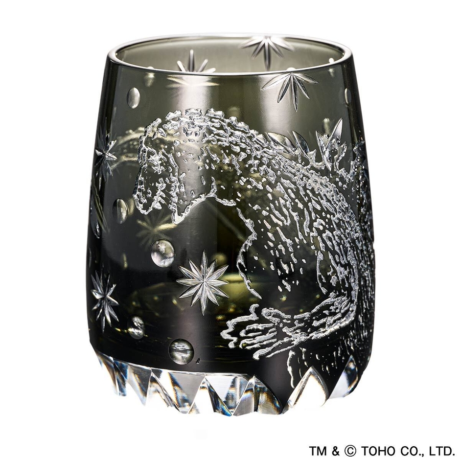 ゴジラ江戸切子グラスカット１
