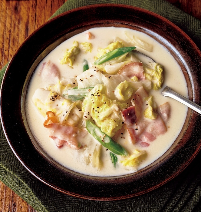 白菜とベーコンのチーズクリーム煮