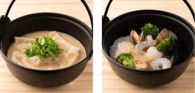 焚き餃子鍋＆海鮮いろり煮込み