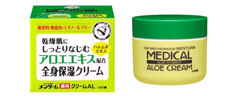 近江兄弟社メンターム 薬用アロエクリーム(箱と容器)