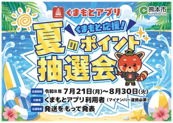地元のプロスポーツ観戦や商品券が当たる「くまもと応援！夏のポイント抽選会」がスタート！