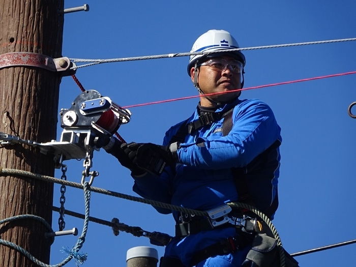 小型ロープ巻き取り機　活用事例1