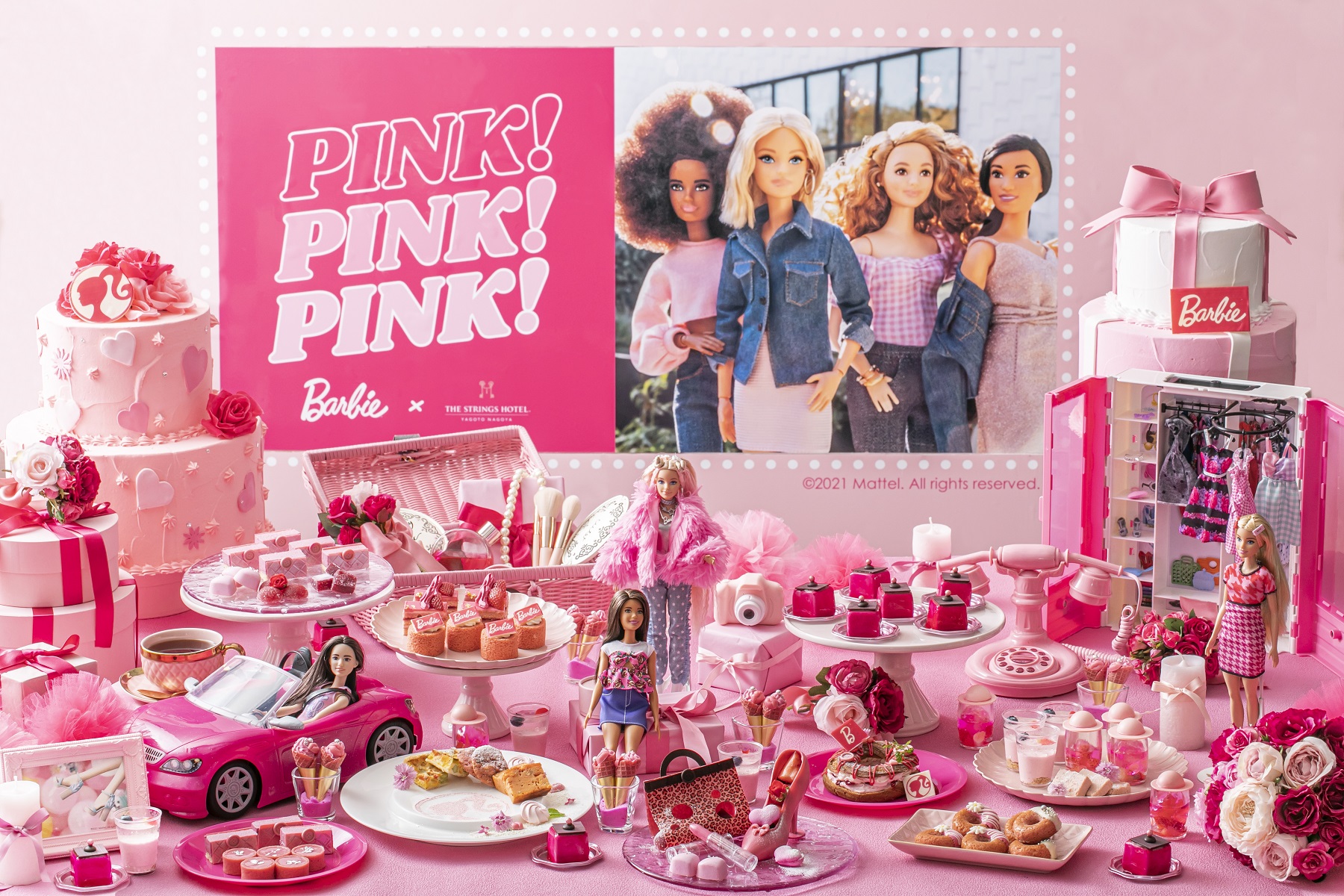 ファッションドール バービー とコラボレーションしたピンクの可愛らしいスイーツが食べ放題のイベント開催 Pink Pink Pink スイーツパーティー Newscast