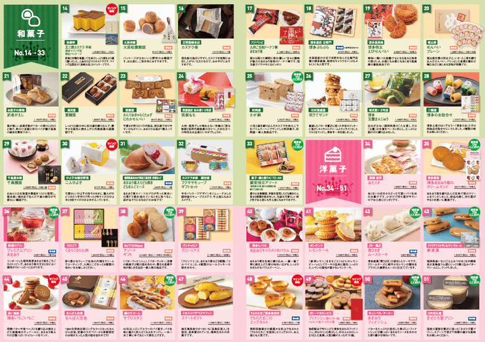 エントリー商品一覧　※洋菓子/和菓子抜粋