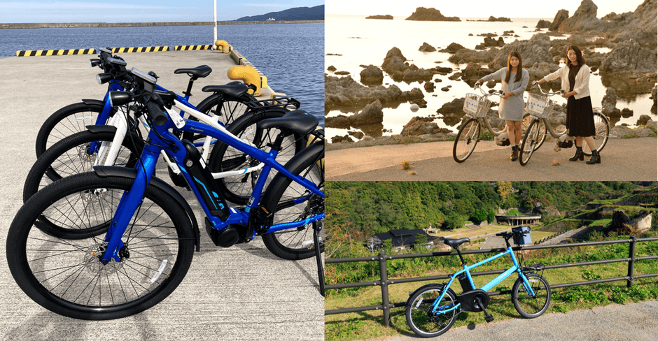 レンタル電動自転車『エコだっチャリ』。電動アシスト付きのクロスバイク「スポーツタイプ」「スポーツタイプミニ」。手軽に利用できる「シティタイプ」の3種類