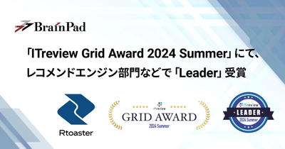 ブレインパッドの「Rtoaster」、「ITreview Grid Award 2024 Summer」の レコメンドエンジン部門にて「Leader」を単独受賞