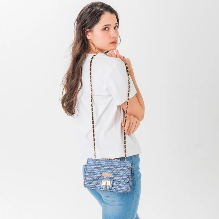 京織マトラッセ バッグ(ブルー)4