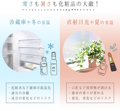 暑さはもちろん、冷やし過ぎも化粧品にはNG!