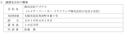 譲渡先会社の概要