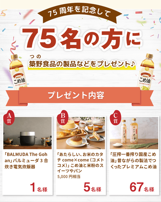 創業75周年キャンペーン概要