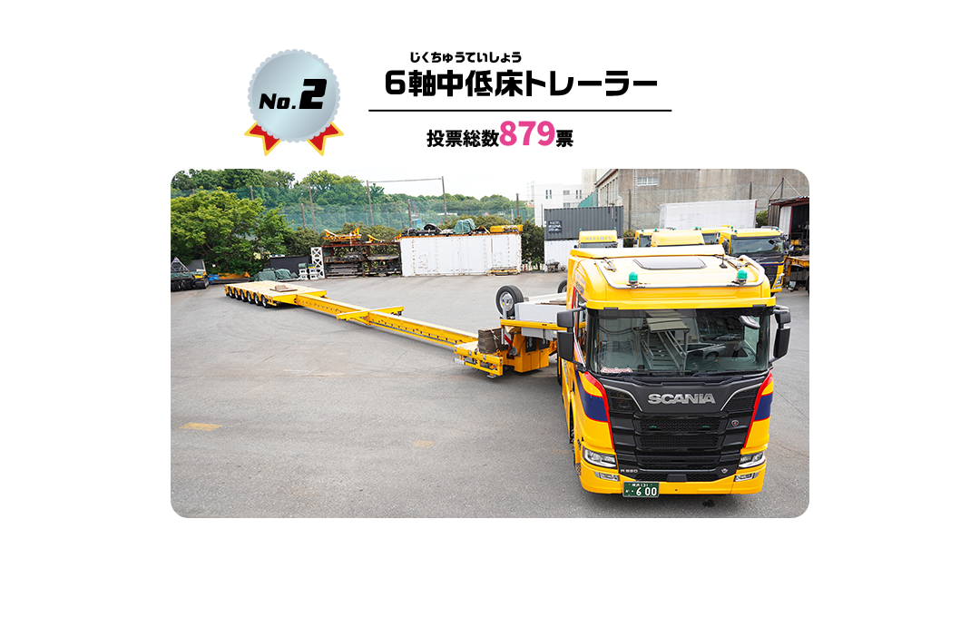はたらくトラック総選挙2位 6軸中低床トレーラ
