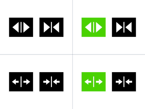 主な開閉ボタンのデザイン