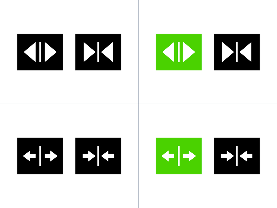 主な開閉ボタンのデザイン