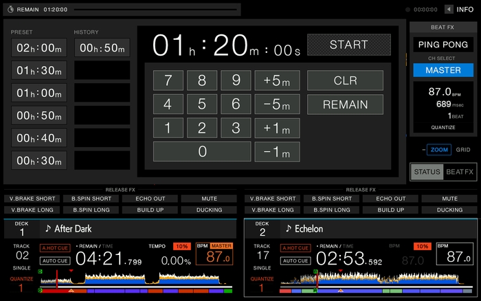 DJプレイの残り時間を簡単に確認できるCOUNTDOWN TIMER