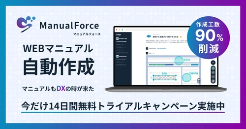 マニュアル自動作成サービス「ManualForce」リリース　 14日間無料トライアルを開始