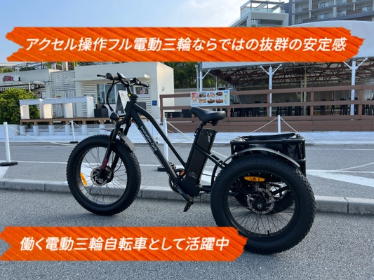 普通自動車免許で乗車できる部品を標準装備！ アクセル操作でフル電動三輪自転車 「アオイトライク」CAMPFIREにて販売募集開始