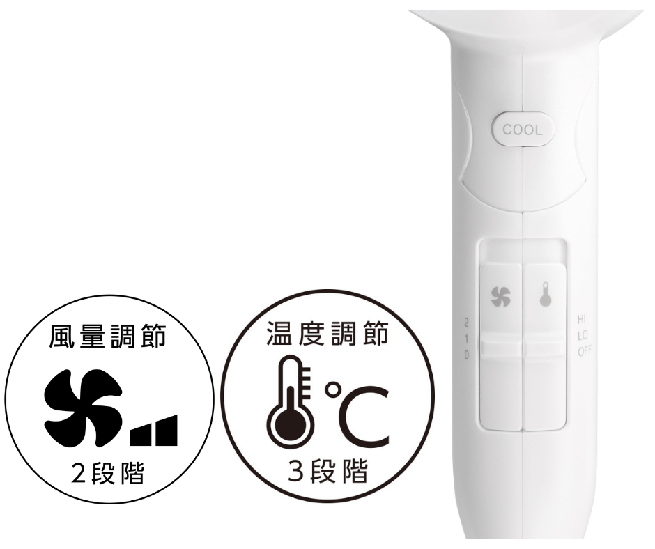選べる温度で髪と地肌にやさしい風を