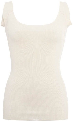 『スキニッククール 涼感メッシュ』袖なしトップ ボートネックタイプ(ベージュ)