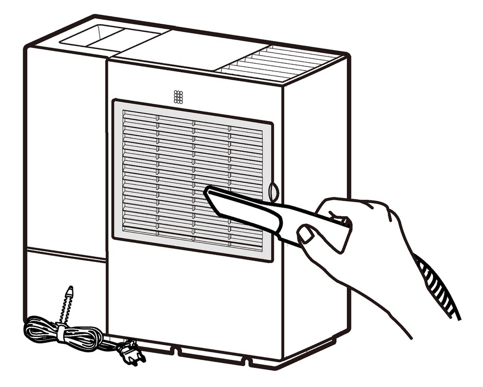 吸気グリルは掃除機で