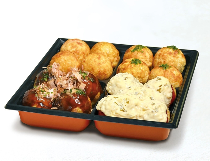 (1)道頓堀 赤鬼「味くらべ(旨口ソース・岩塩・ダシしょうゆ・タルタルソース)」