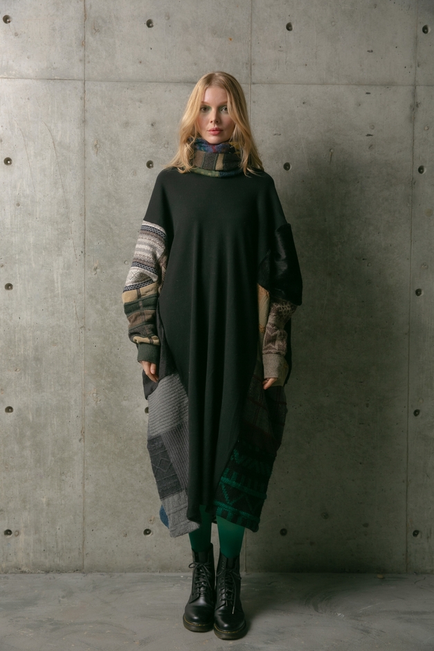 ヴィンテージニットコラージュドレス