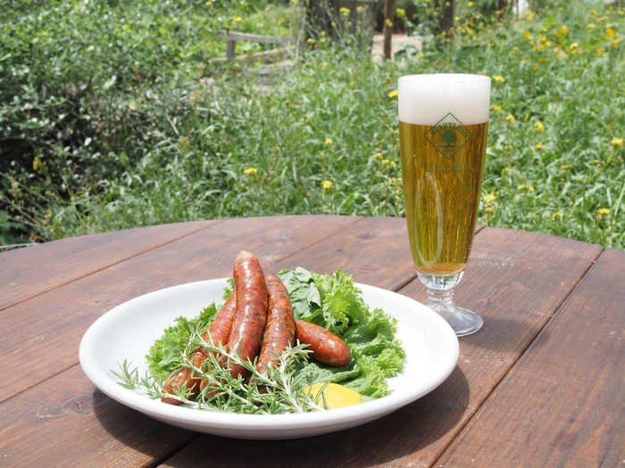 ハーブソーセージ&生ビール