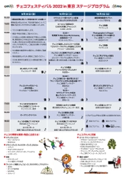 チェコフェスティバル2022 in 東京 ステージプログラム完成 　参加企業21社の出店内容と合わせて紹介します