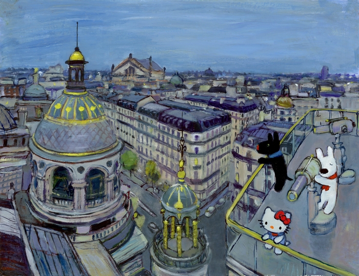 タイトル:屋上から何が見えるかな?