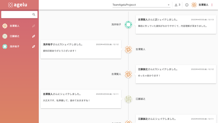 コミュニティのタイムライン